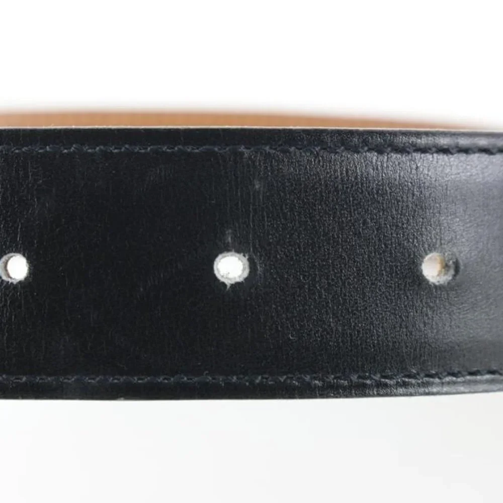 Hermès 32mm Black x Brown Reversible H Logo Belt Kit 93h719s